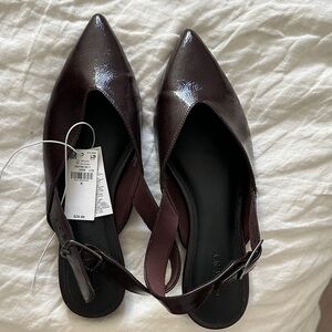 Old Navy Burgundy Slingback Women's Shoes - worn 1x - tags still on
